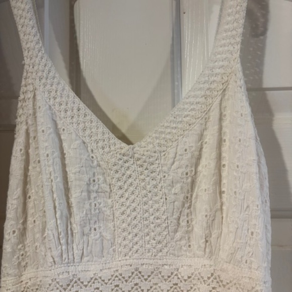 Mlle Gabrielle off white, small eyelet Midi Dress-Small, Cotton - Picture 2 of 7